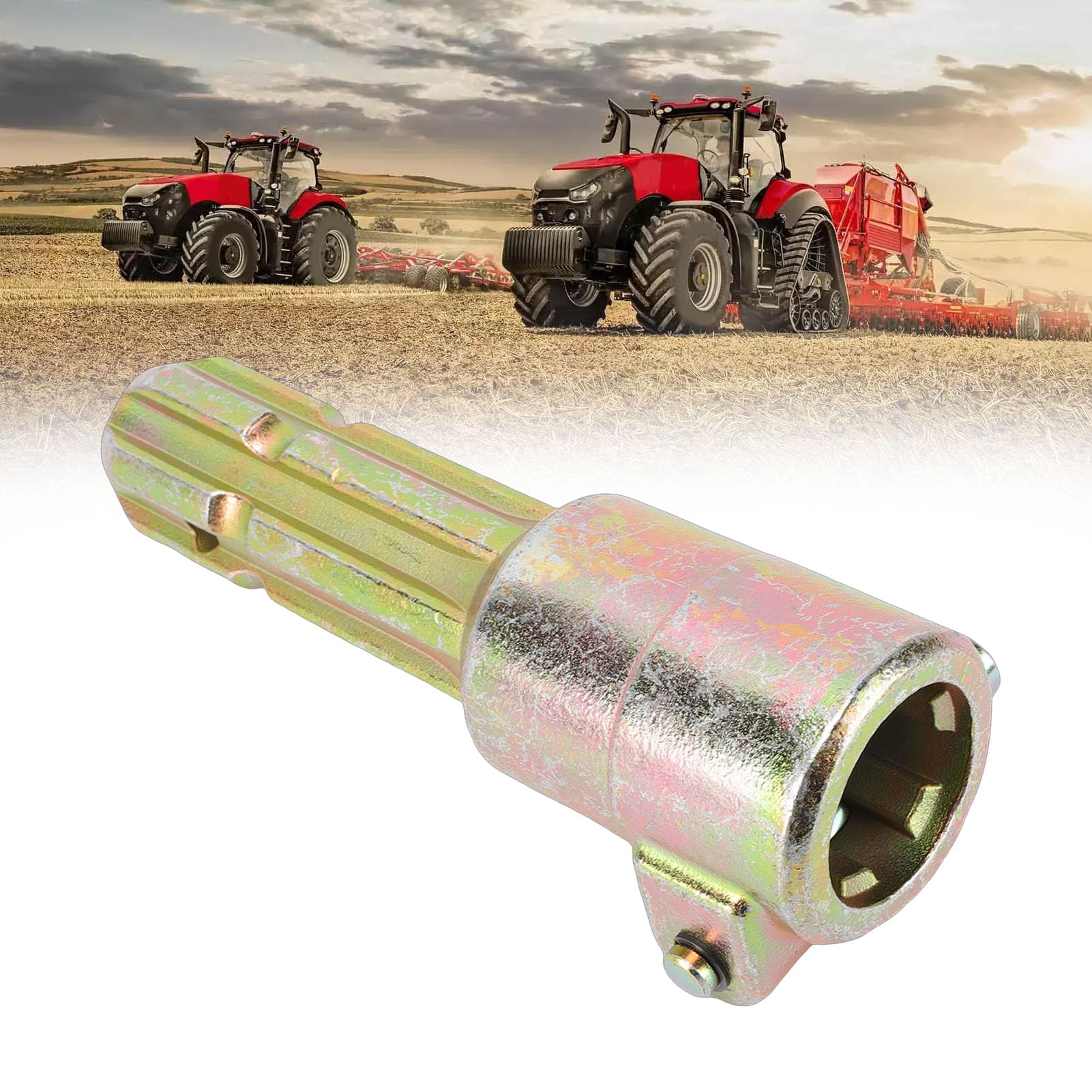 aqxreight Adapter Przedłużacza WOM Ciągnika, Metalowy Przedłużacz Wału Odbioru Mocy o Dużej Wytrzymałości 1-3 8 Cali 6 Wielowypustów żeńskich na Męskich, Szybkozłącze do Ciągników o Mocy