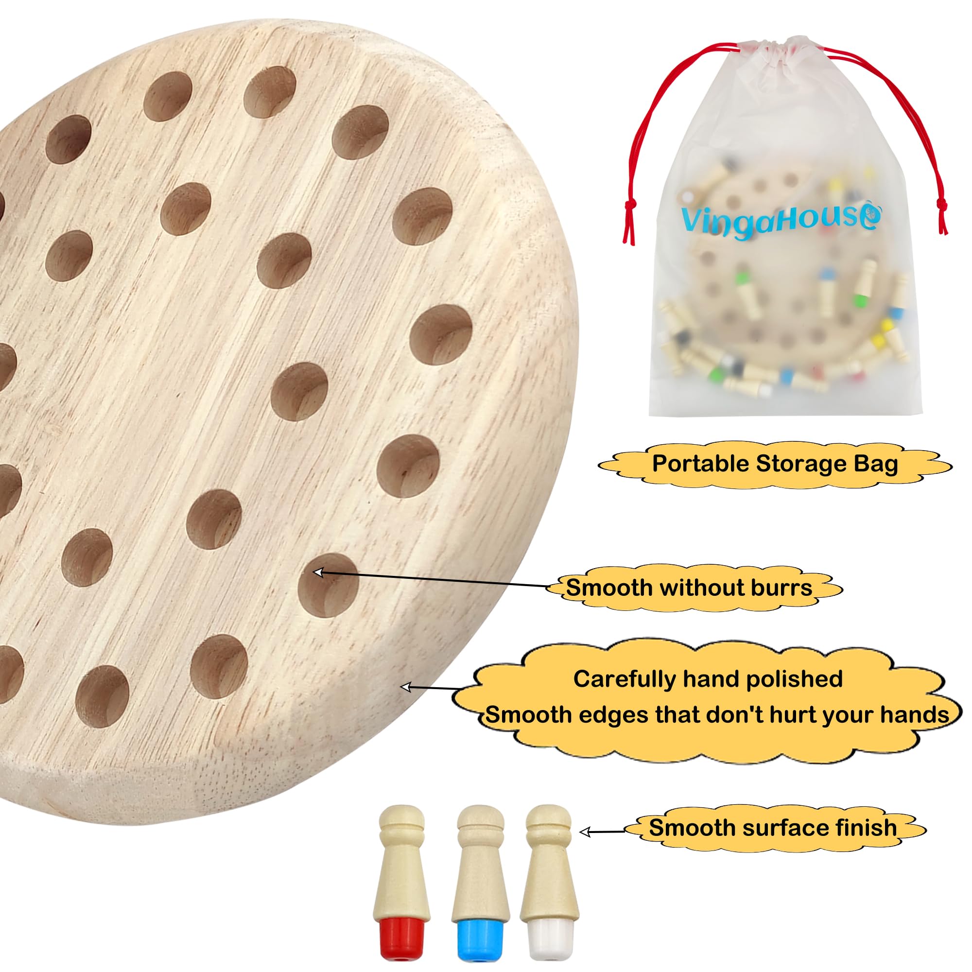 Jeu de Mémoire en Bois Montessori 4 Ans - Jouet Éducatif 2 en 1 Cadeau Jeu de Mémoire en Bois Montessori 4 Ans - Jouet Éducatif 2 en 1 Cadeau