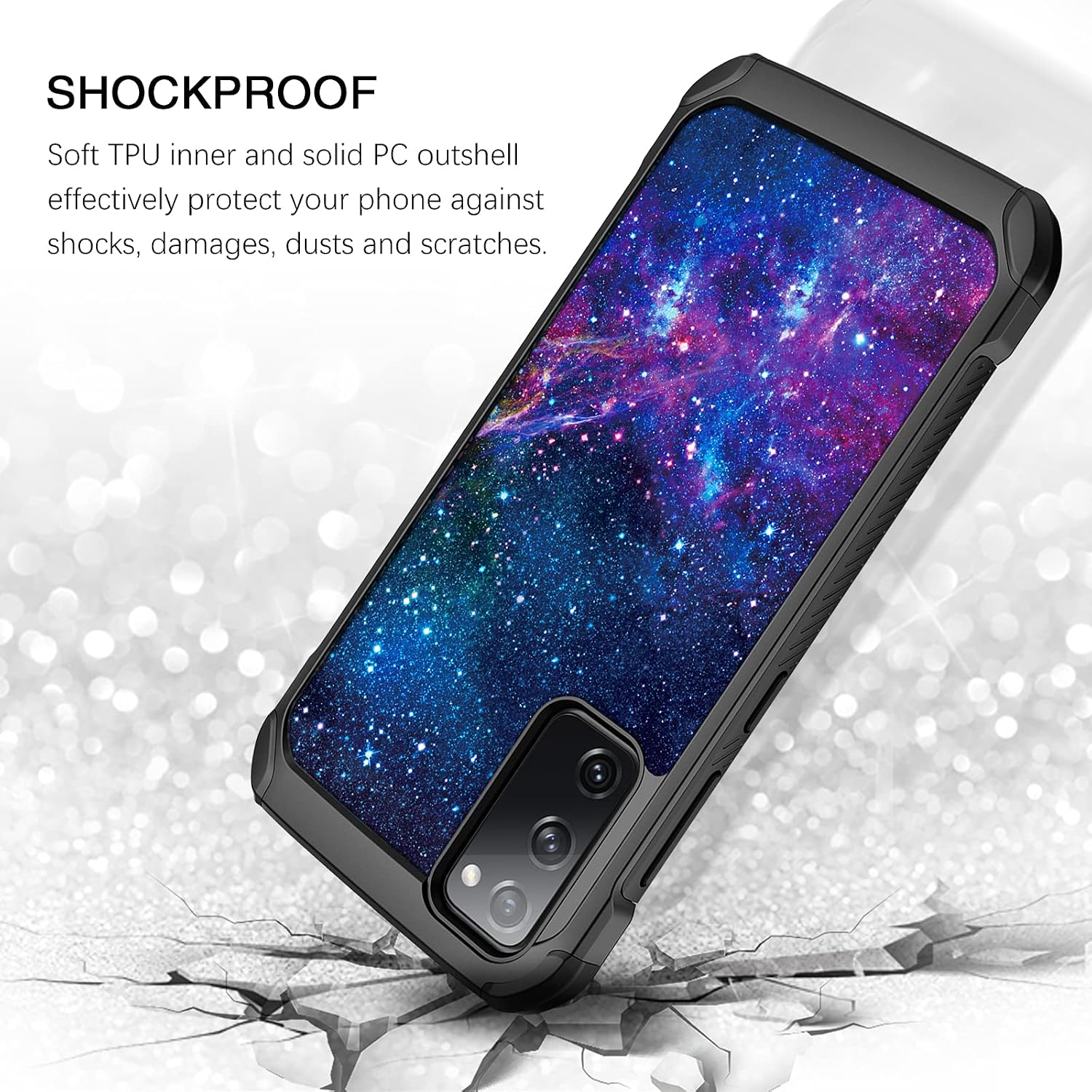 BENTOBEN Samsung Galaxy S20 FE Case, Glow in The Dark 2 in 1 Heavy Duty Rugged Hybrid Soft TPU Bumper Hard PC Shockproof Protective Cute Case for Samsung Galaxy S20 FE 4G/5G 6.5" (2020), Nebula/Galaxy