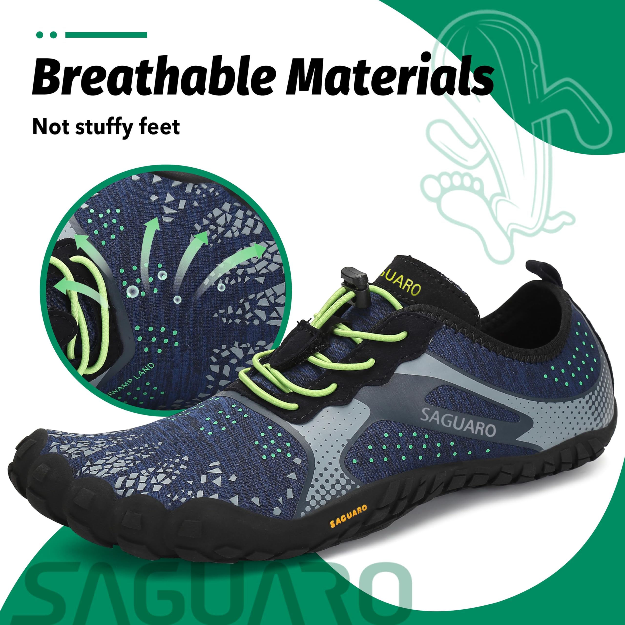 SAGUARO Scarpe Barefoot con Dita per Trekking Trail Running Ginnastica, 36-48