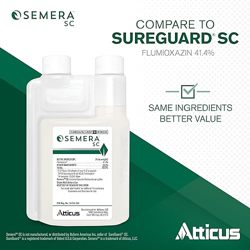 Miniatura 2 de Atticus Semera SC Herbicida Concentrado (8 oz) – (Comparar con SureGuard) – Flumioxazin Weed Killer – Temporada larga césped y control de malezas