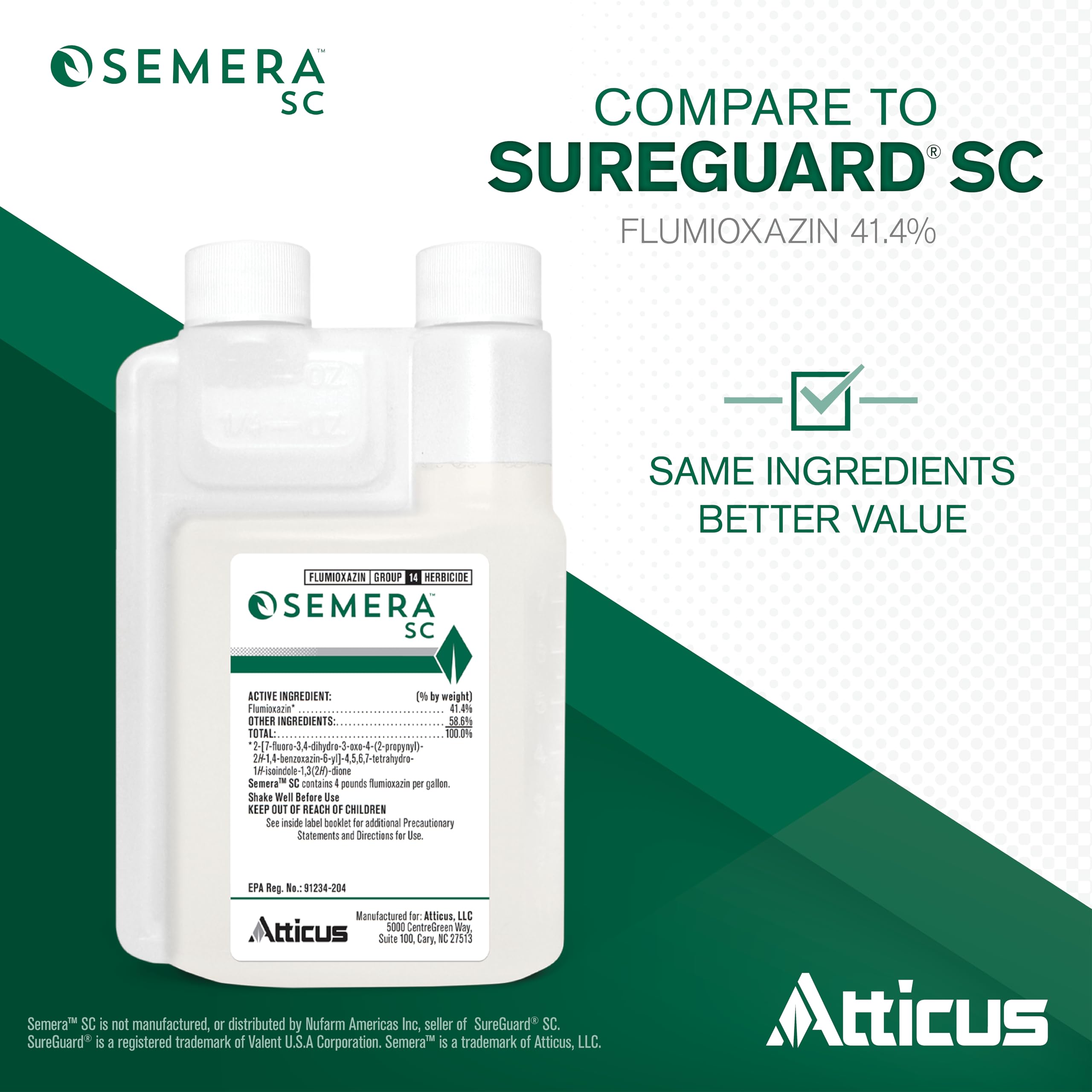 Amazon.com : Atticus Semera SC Herbicide (8 oz)  44% Flumioxazin Weed  Killer  Season Long Lawn and Aquatic Weed Control : Patio, Lawn & Garden