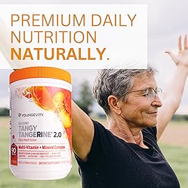 Youngevity Beyond Tangy Tangerine 2.0 Citrus Peach Fusion Multi-Vitamin & Mineral Complex - Made with Natural & Whole Foods | 8,000 ORAC (6-Pack)