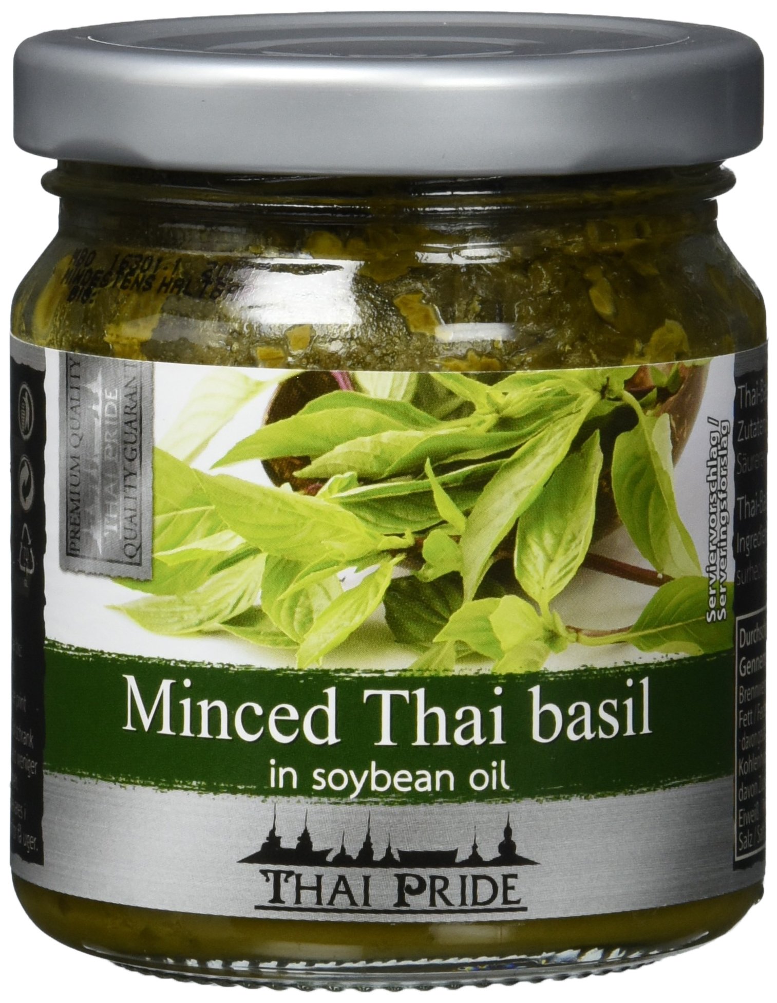 Thai Pride Basilikum gehackt in Sojabohnenöl, 4er Pack (4 x 175 g)