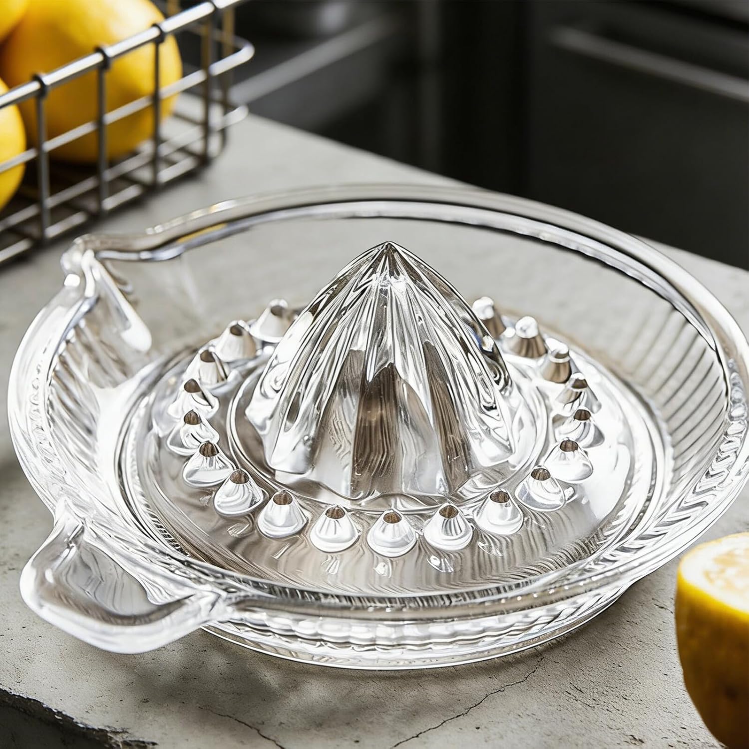 Manual Citrus Juicer Hand Press Orange Squeezer Glass Fruit Juice Extractor Household Lemon Juicer for Fresh Juice Preparation Style