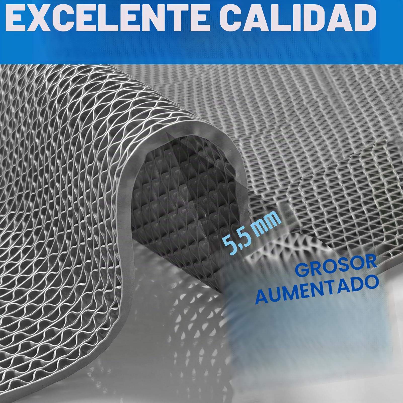 Alfombrilla de drenaje de PVC de 90 x 300 cm, 5,5 mm de grosor, antideslizante, alfombrilla para piscina, alfombrilla de cocina comercial, alfombrilla de ducha, alfombrilla de baño, zona húmeda
