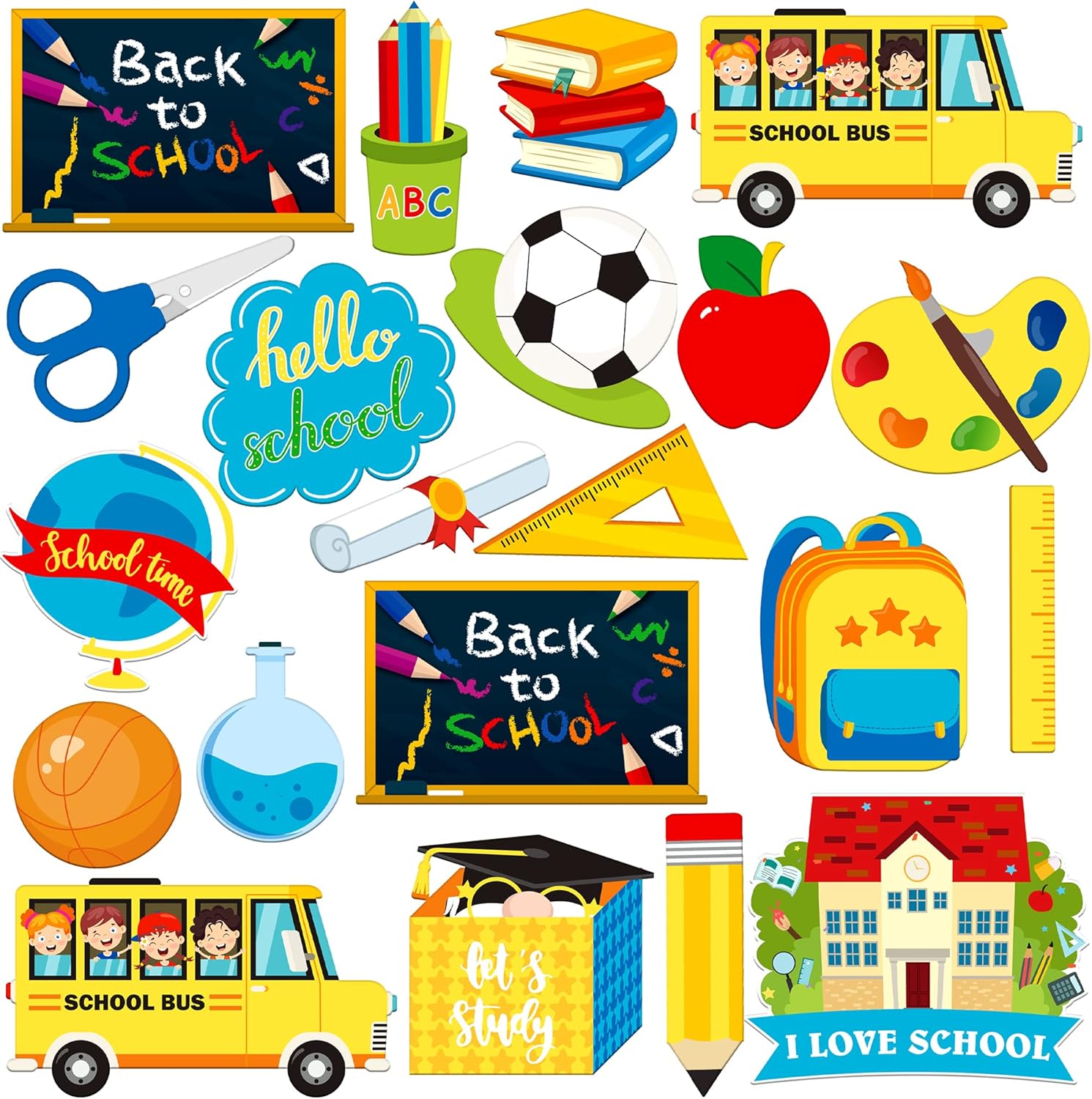 KatchOn, Colorful Back to School Photo Booth Props - Huge Pack of 21 - School Photo Props | Welcome Back to School Decorations | First Day of School Photo Props | Classroom Decor