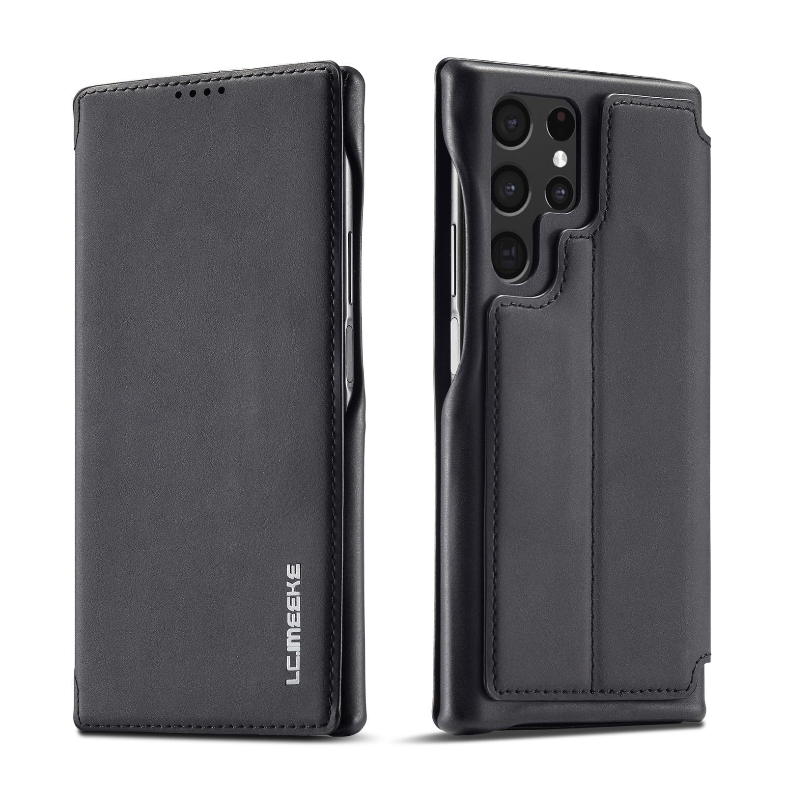 Étui en cuir pour Samsung S24 avec clapet de protection et finitions soignées