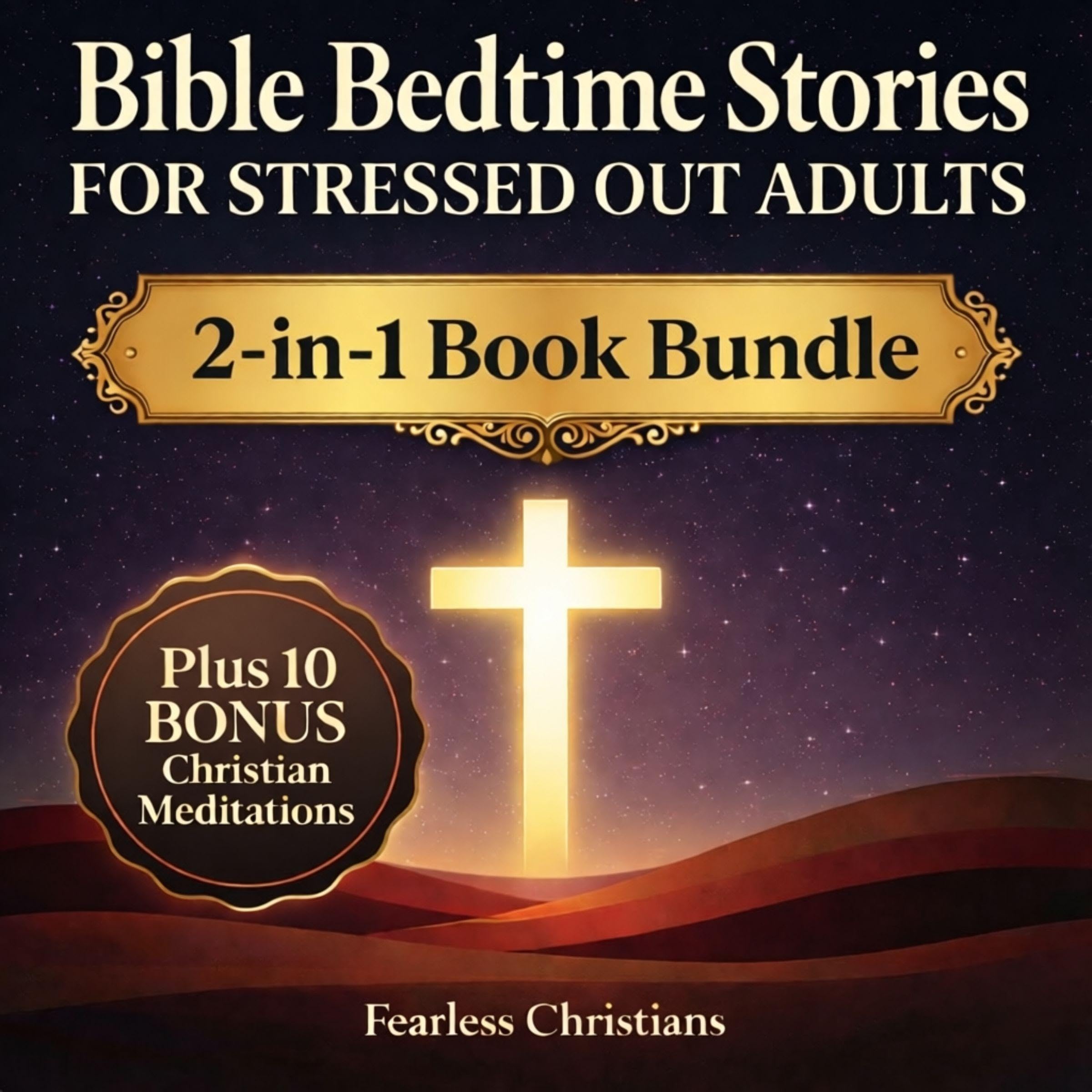 Cover art for Bible Bedtime Stories for Stressed Out Adults 2 in 1 Book Bundle