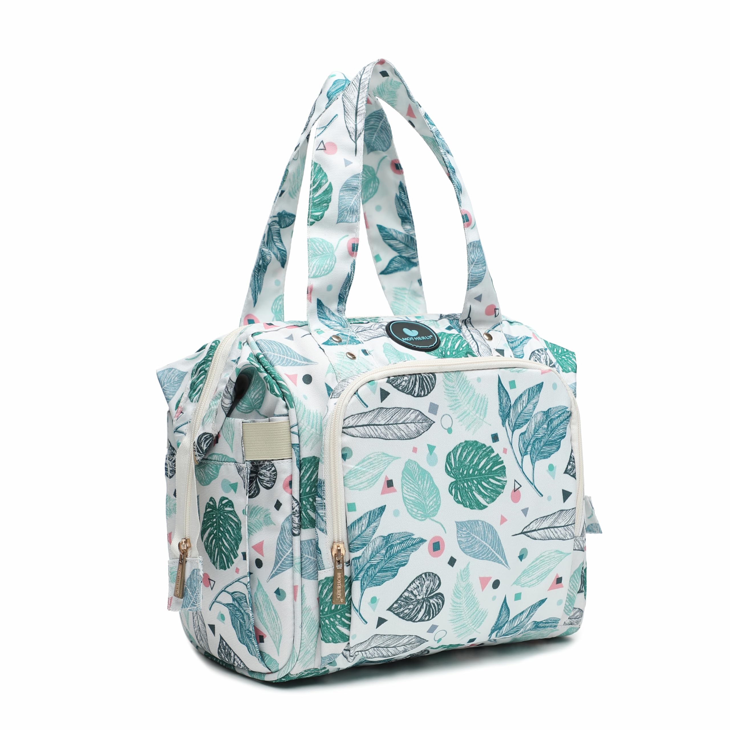 Motherly Unisex Mini Diaper Bag For Mothers|Small Diaper Handbag For Mom For Travel (Green Leaf),Travel Tote-image-36