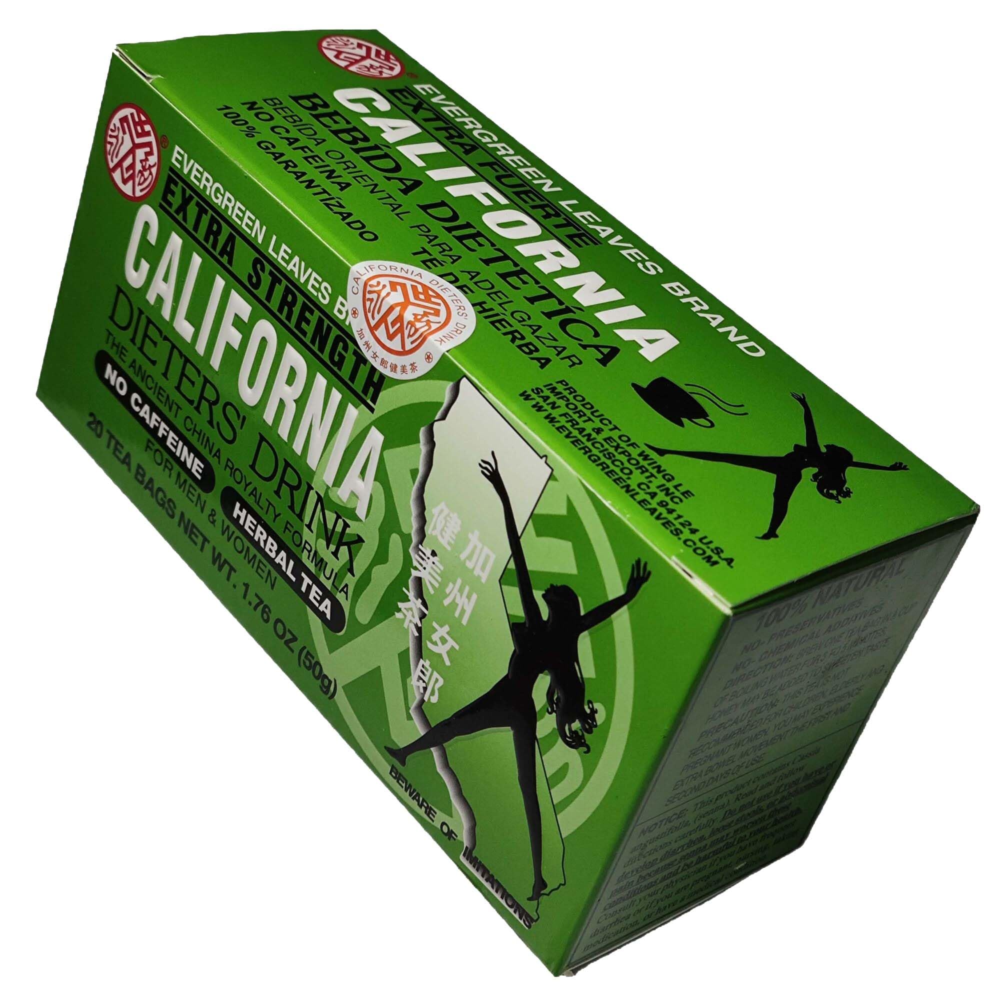 Evergreen Leaves California Dieters Drink – 4 Packungen extra starker Kräuter-Diättee mit Senna-Blättern, koffeinfreier Detox-Tee für schnelles Abnehmen des Körpers, Gewichtsmanagement, natürliche