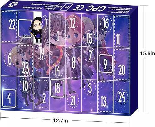 Miniatura 4 de Calendario de Adviento de anime, caricatura, Navidad, 24, caja ciega digital de cuenta regresiva para niños y niñas, regalos increíbles, color morado