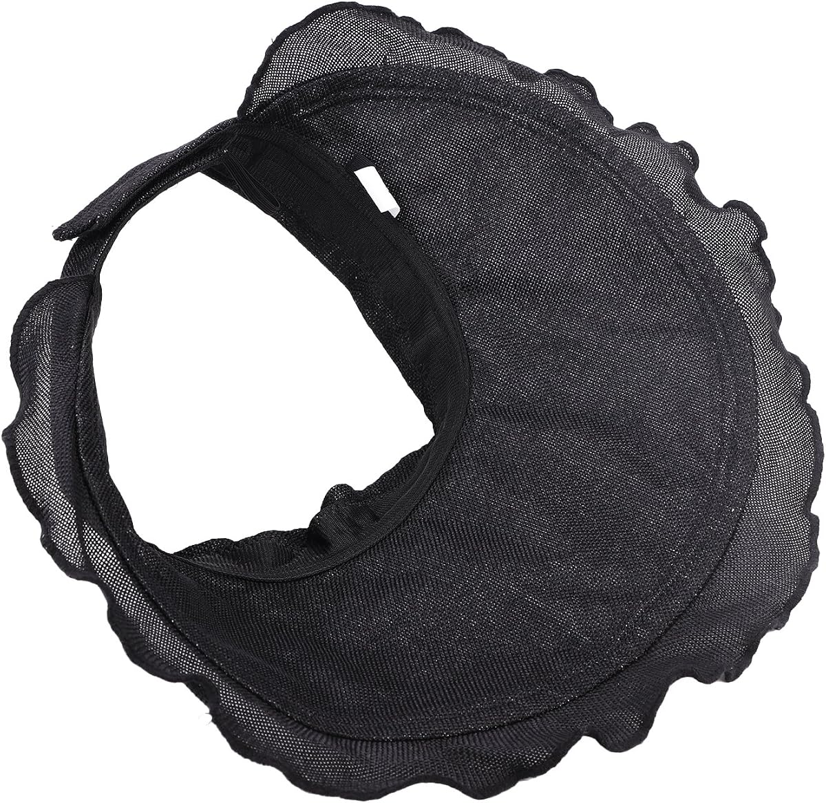 Women's Visor Ruffle Wide Brim UV Protection Sun Hat Roll-up Packable Cotton Linen Summer Beach Visor Cap Adjustable - Image 4