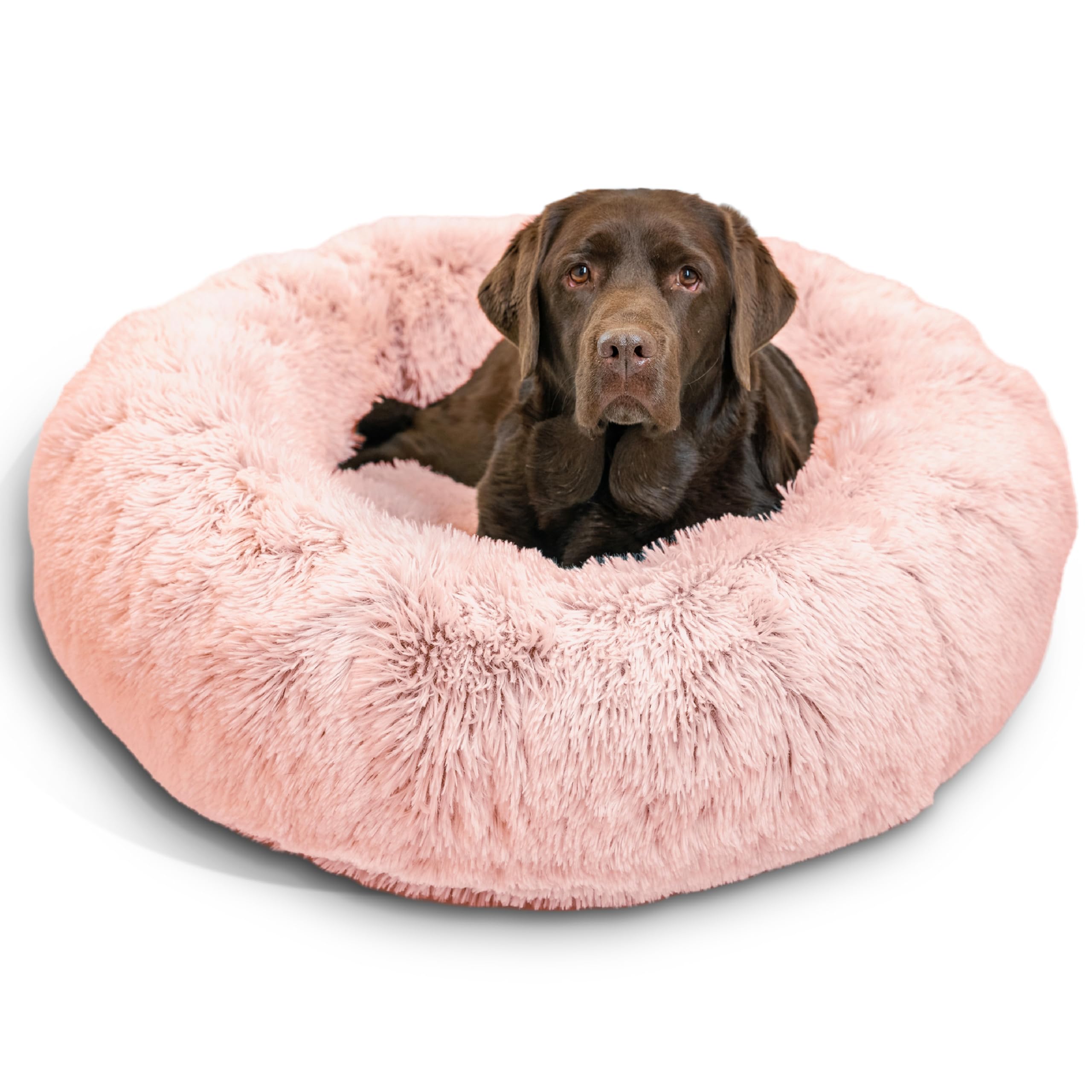 Best Friends by Sheri Original Calming Donut Dog Bed, Cotton Candy, 36"