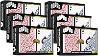 Vista 13 de Copag 1546 Design - Juego de cartas 100% de plástico, tamaño del puente (estrecho) rojo/azul (índice jumbo, 6 juegos)