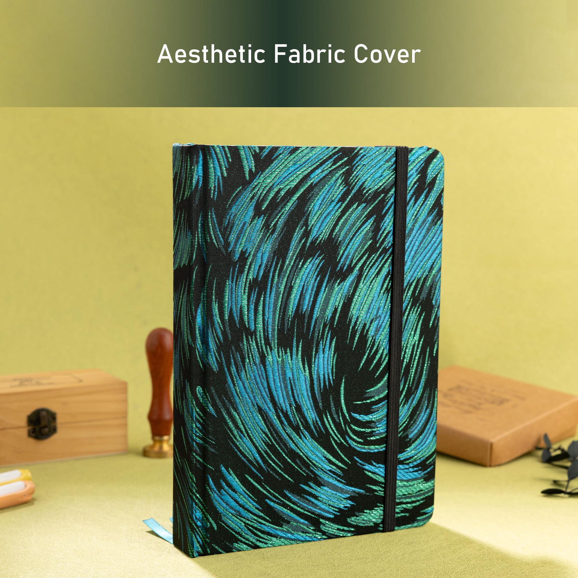 MGGAO Taccuino a Puntini, Quaderno con Copertina in Tessuto A5