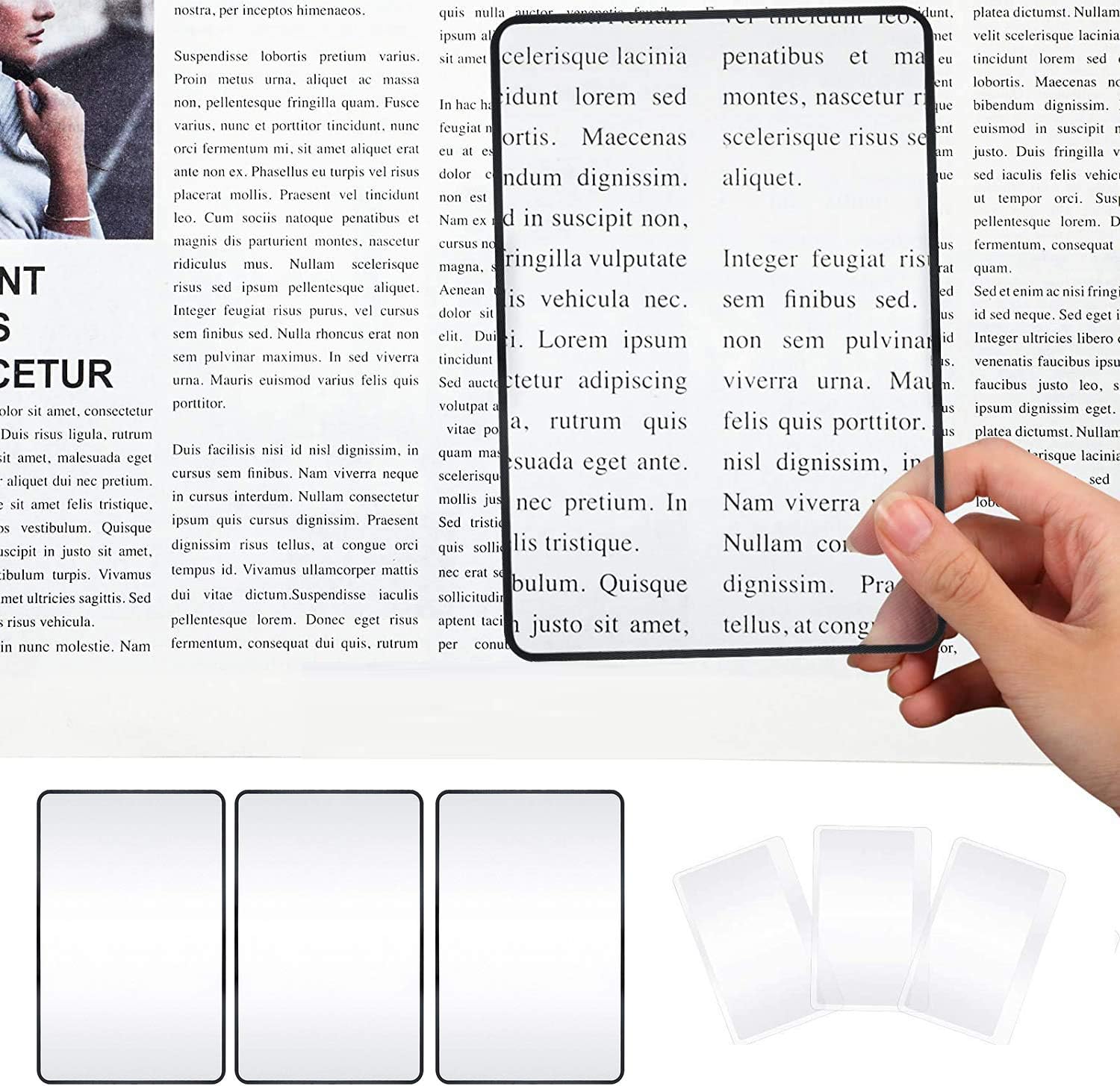 LATTCURE Loupe de Lecture, Lot de 3 loupes de Lecture en Plastique, 3X