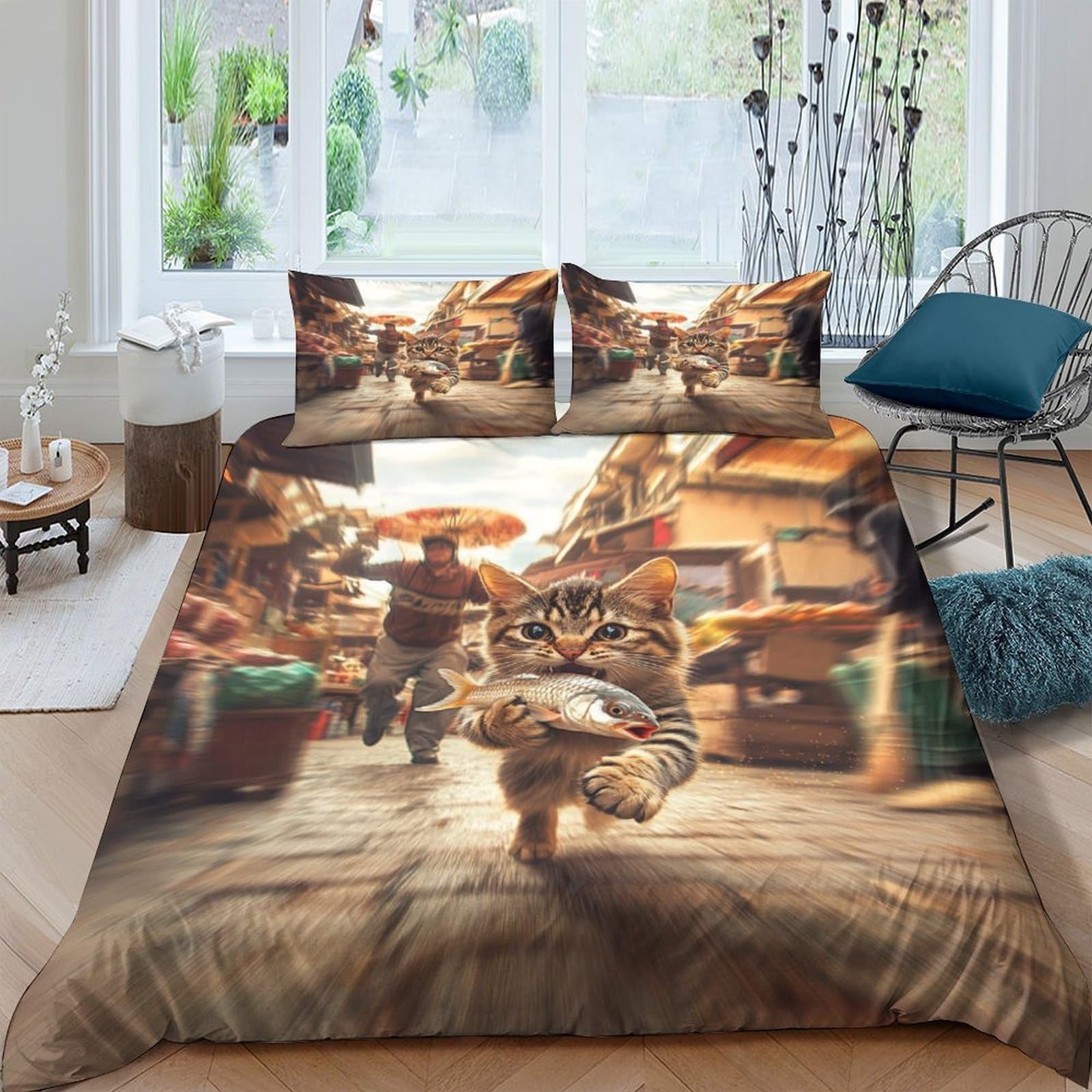 Housse de couette Halloween 3D 220x240cm idéale pour une chambre d'enfant cocooning en automne