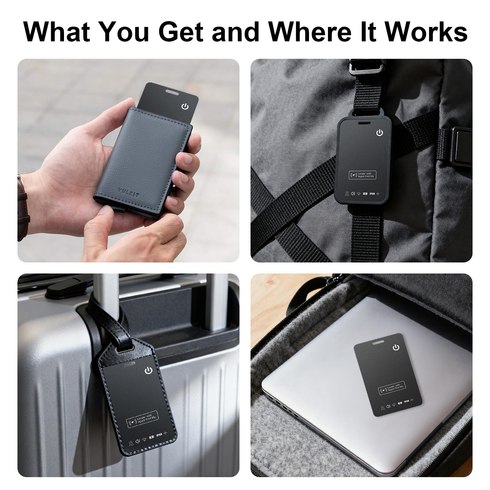 2 Packs Wallet Air Tracker Tag (Apple MFi Certified) Compatible with Apple Find My (iOS Only), Card 0.06in Bluetooth Tracker for Wallets, Luggage, Passport, Wireless Charging, Anti-Loss Card Locator