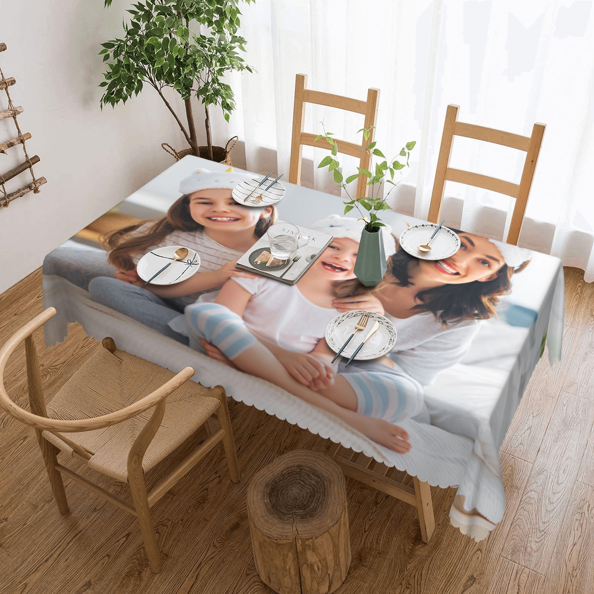 Nappe personnalisée contre les taches nappe imperméable de table pour famille et fête