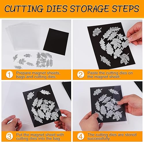Miniatura 6 de 20 bolsas de almacenamiento para sellos y troqueles y hojas magnéticas de goma, juego de almacenamiento para troqueles de almacenamiento, álbumes de