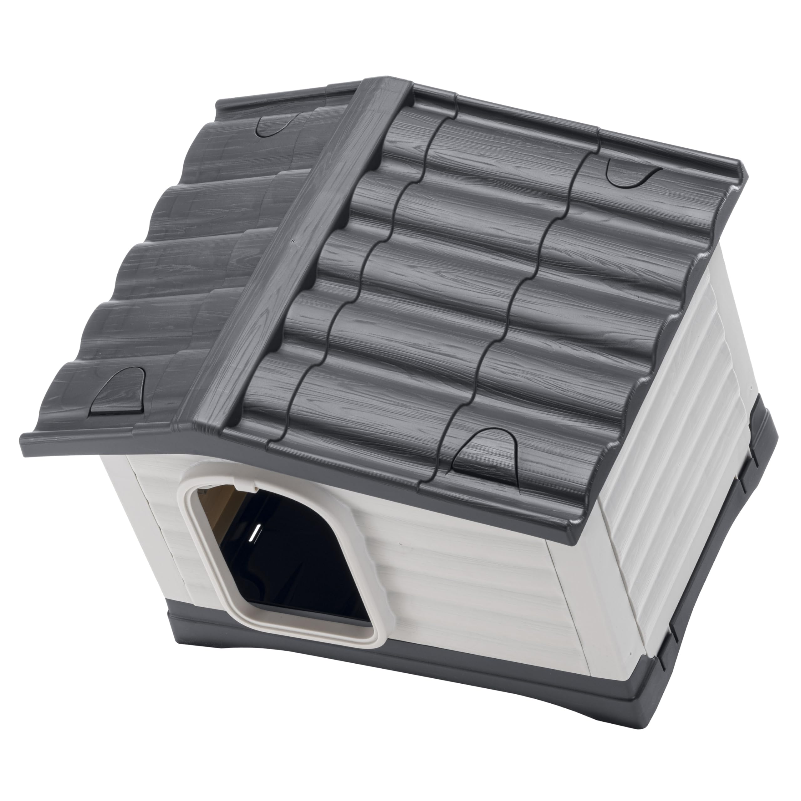 Ferplast DOGVILLA 60 SE Casetta per Cani con Fondo Sollevato Anti Umidità, Sistema Fuoriuscita Liquidi, Tetto Rimovibile Facile Pulizia, Griglia Aerazione, 58 x 48 x h 44 cm