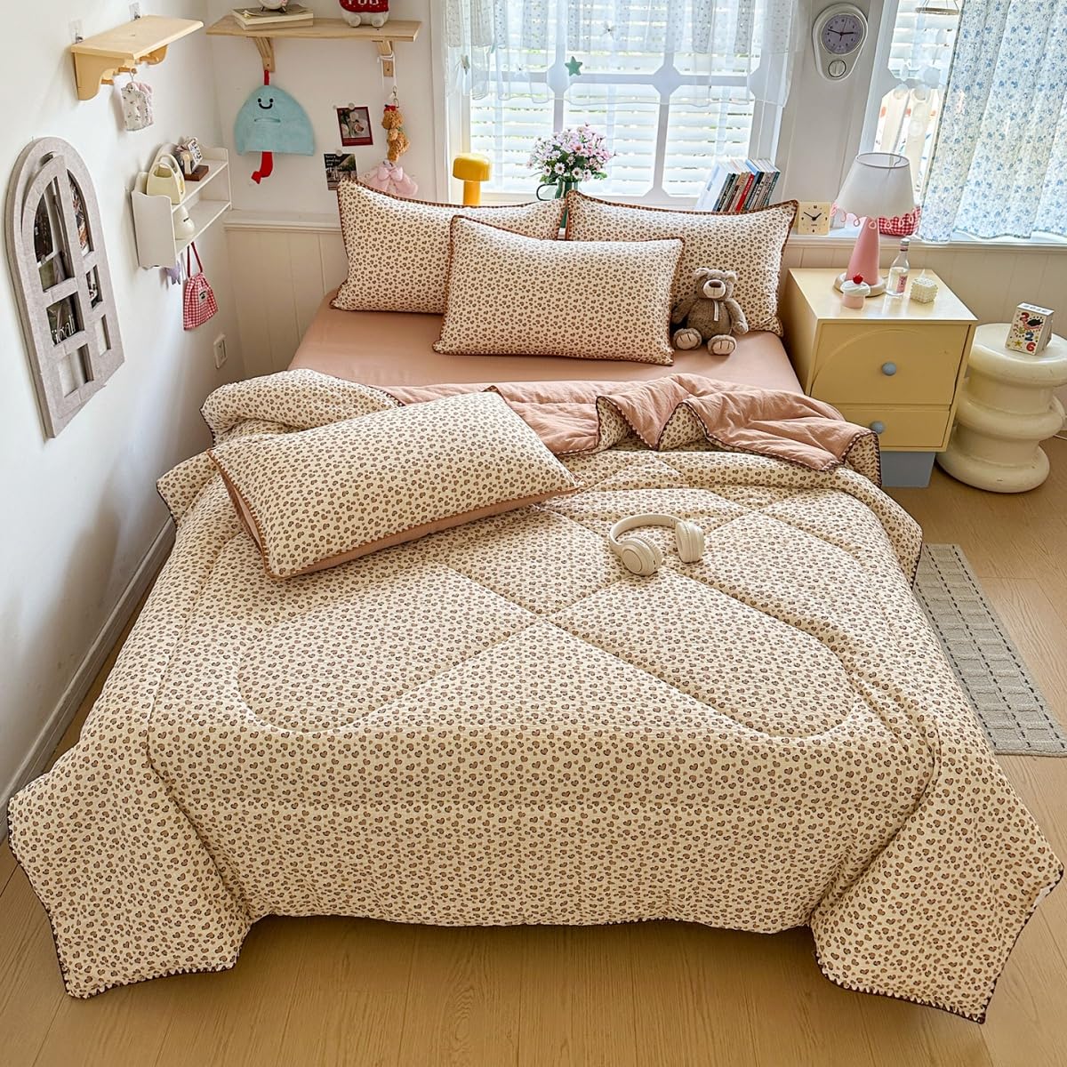 Mateju Copriletto Trapuntato in Morbida Microfibra,100gr/mq Trapuntino Quilt Modello Leggero Matrimoniale Primaverile Estivo, per Coperta Letto Singolo/Piazza e Mezza (Forma a cuore,200x230cm)