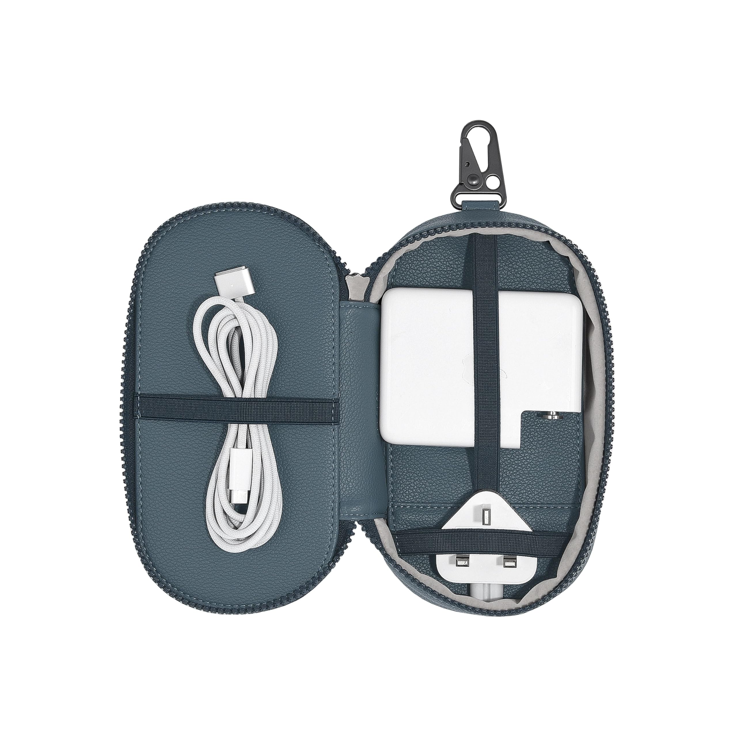 Stackers Blue Canvas Clip-On Tech Pouch