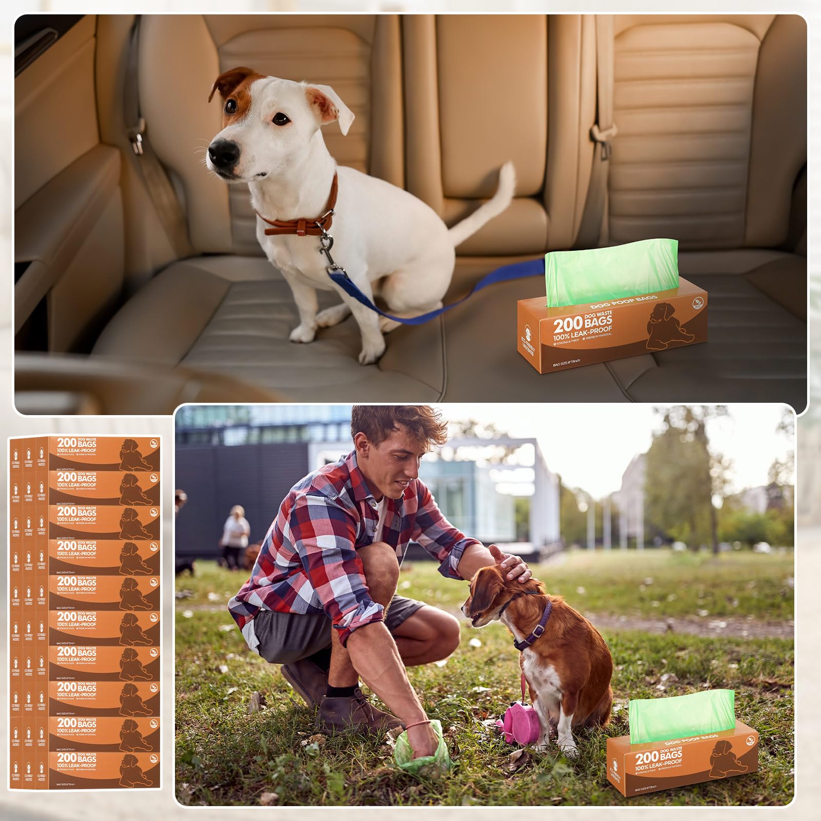 50 rollos de bolsas de basura para perros, 10000 unidades, bolsas de basura para perros, bolsas a prueba de fugas, bolsas de basura para perros, bolsas de plástico grueso para el hogar, parque, viajes