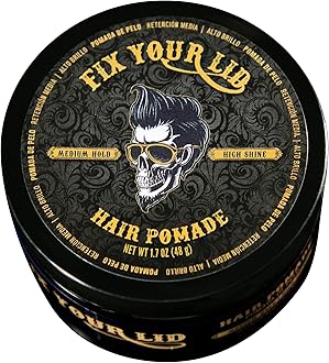 Fix Your Lid Hair Pomade for Men - Water Based Pomade with Medium Hold and Hight Shine - Match all Mens Hair Types - Easy To Wash Out - 1.7 Oz
