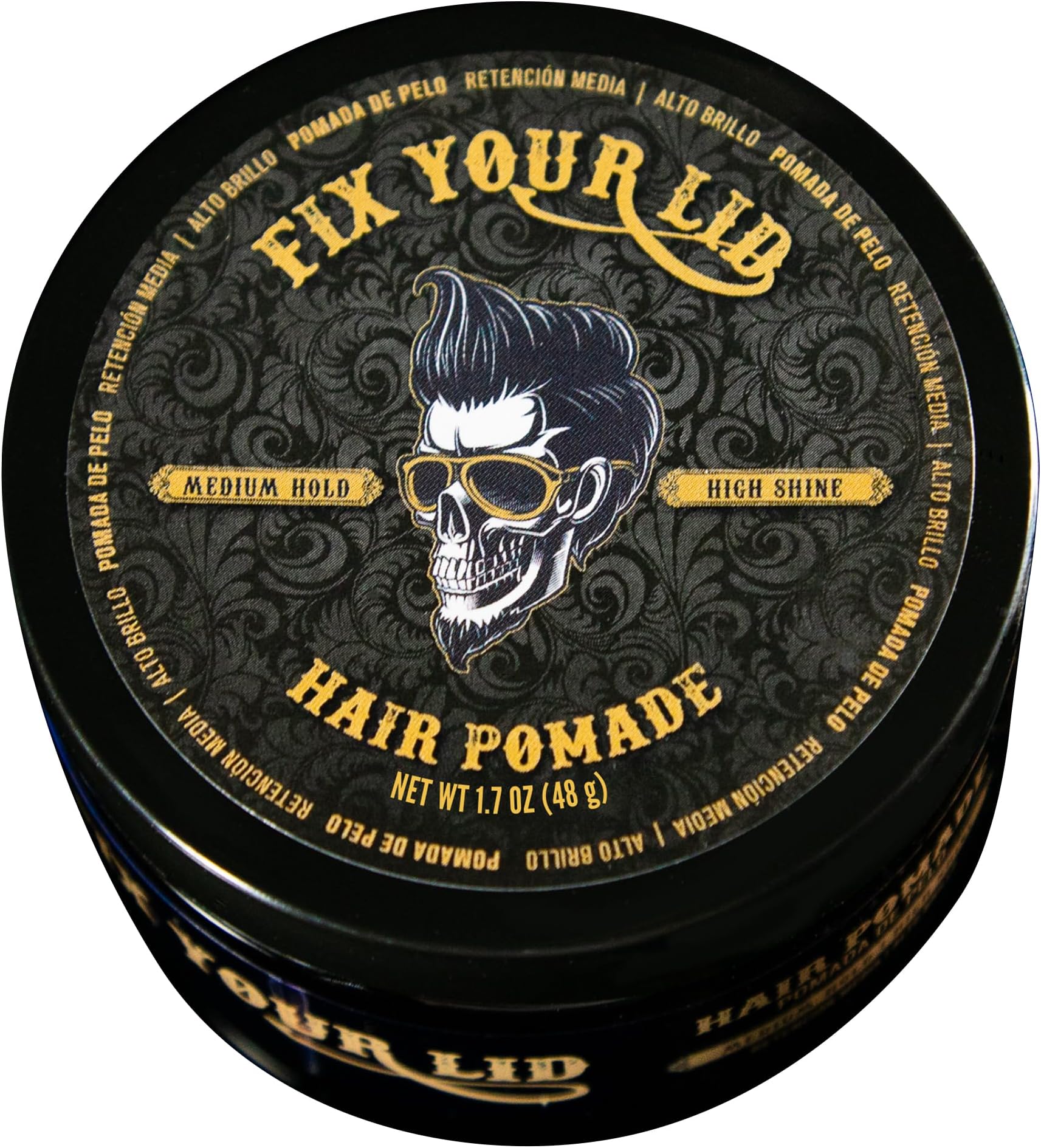 Fix Your Lid Hair Pomade for Men - Water Based Pomade with Medium Hold and Hight Shine - Match all Mens Hair Types - Easy To Wash Out - 1.7 Oz