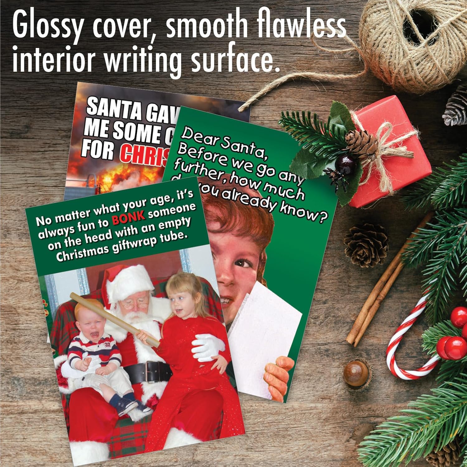 NobleWorks 20 Assorted Box Set Funny Christmas Greeting Cards w/ 5 x 7 Inch Envelopes For Men and Women (10 Designs, 2 Each) Holiday Children AC10708XSG-B2x10