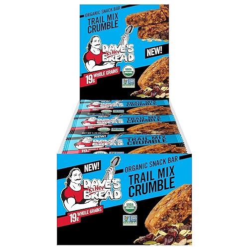 Dave's Killer Bread Trail Mix Crumble - Barras orgánicas para aperitivos, 12 barras de aperitivos envueltas individualmente (paquete de 1)