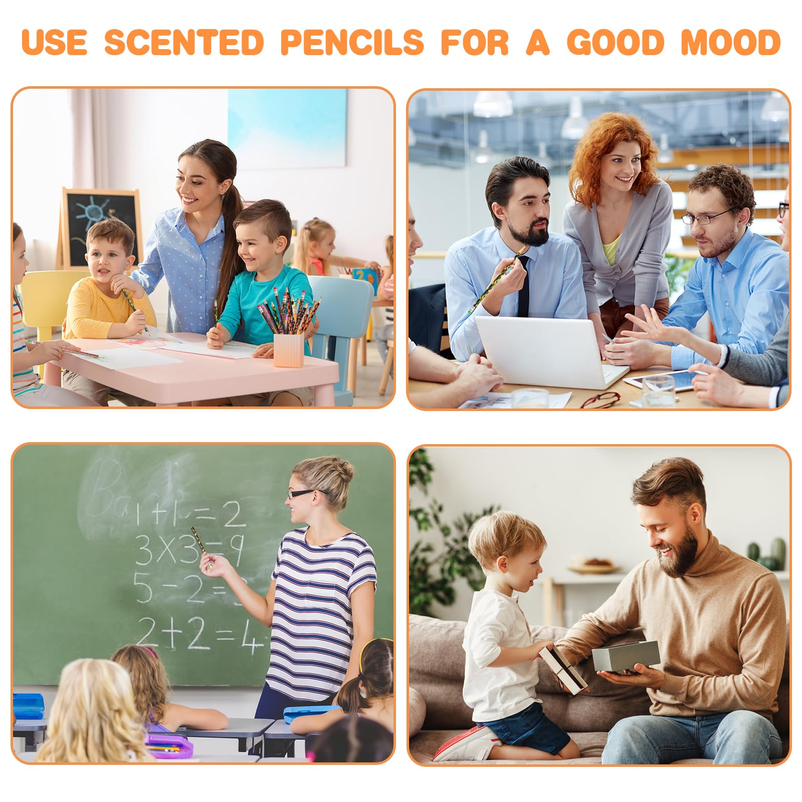 Vicloon Matite Profumate HB Grafite 32pcs con Gomma per Scuola Ufficio Disegno