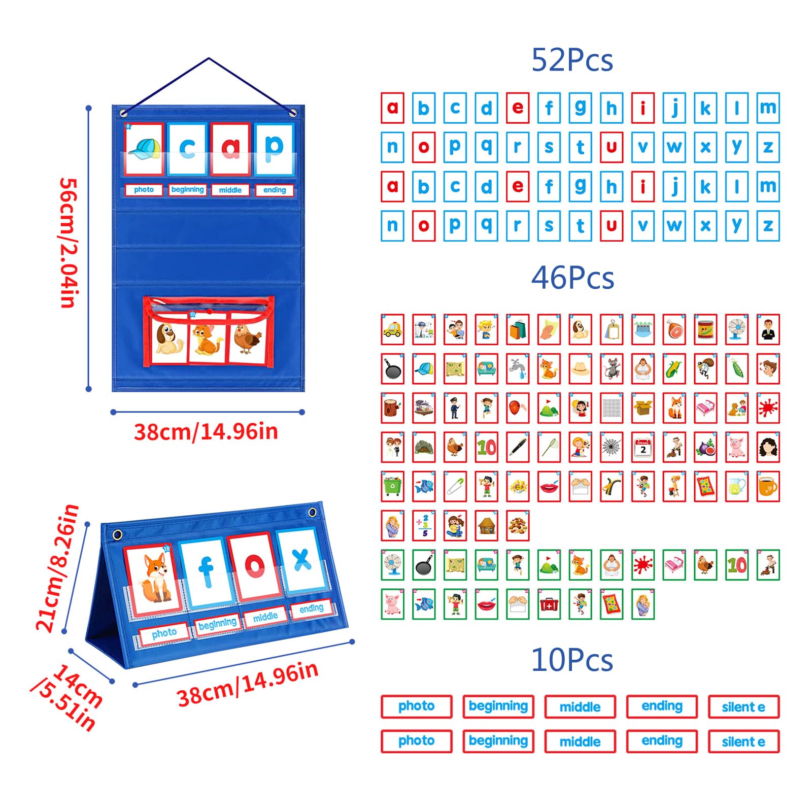 CVC Word Builder Desktop Taschendiagramm, Zeltkarten Set, Phonics Spiele, Rechtschreib Lernspielzeug für von 5, 6, 7, 8 Jahren Cvc Word Rechtschreibspiele, Vorschul und Kindergarten