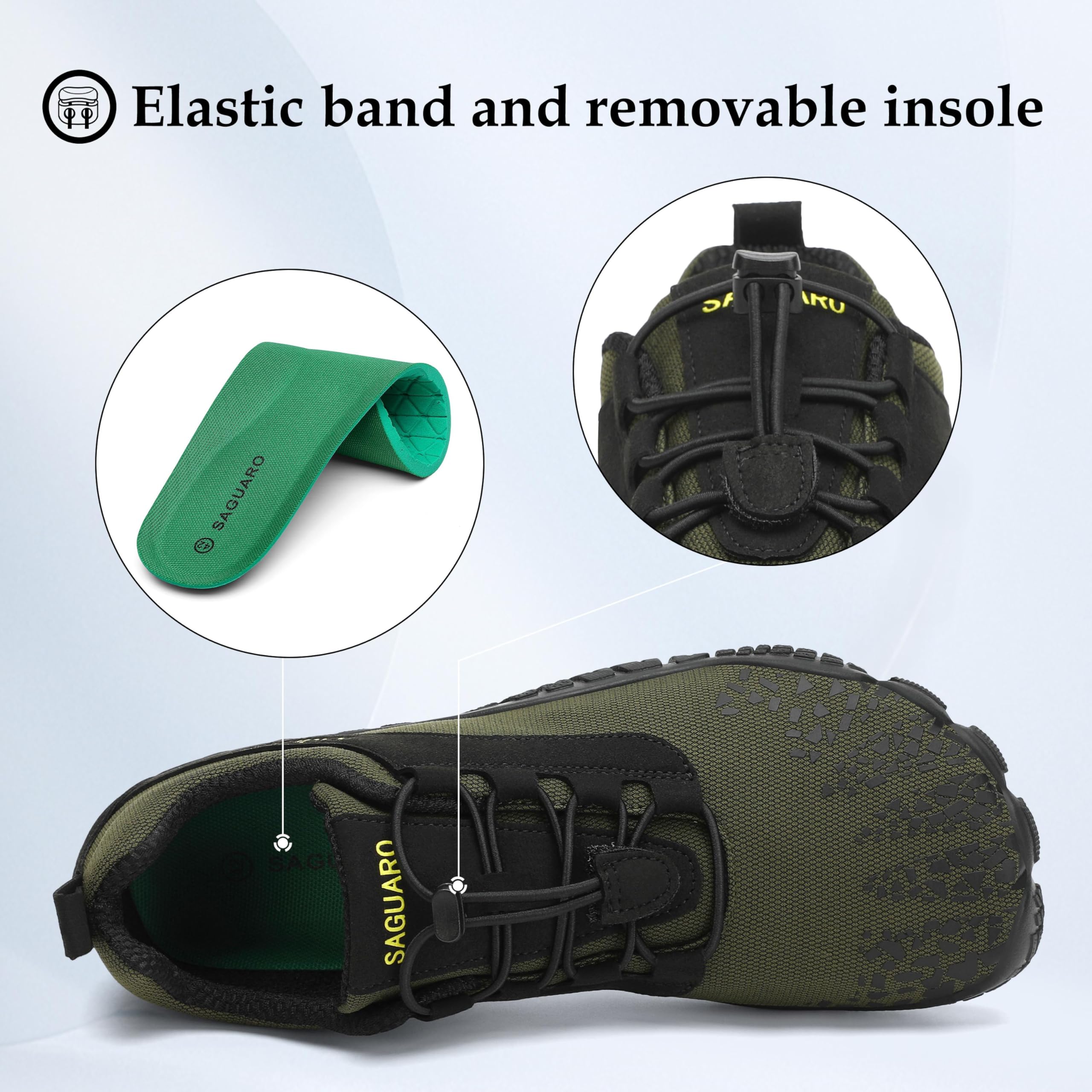 SAGUARO Scarpe Barefoot Minimaliste Uomo Scarpe da Trail Trekking Scarpette da Scoglio