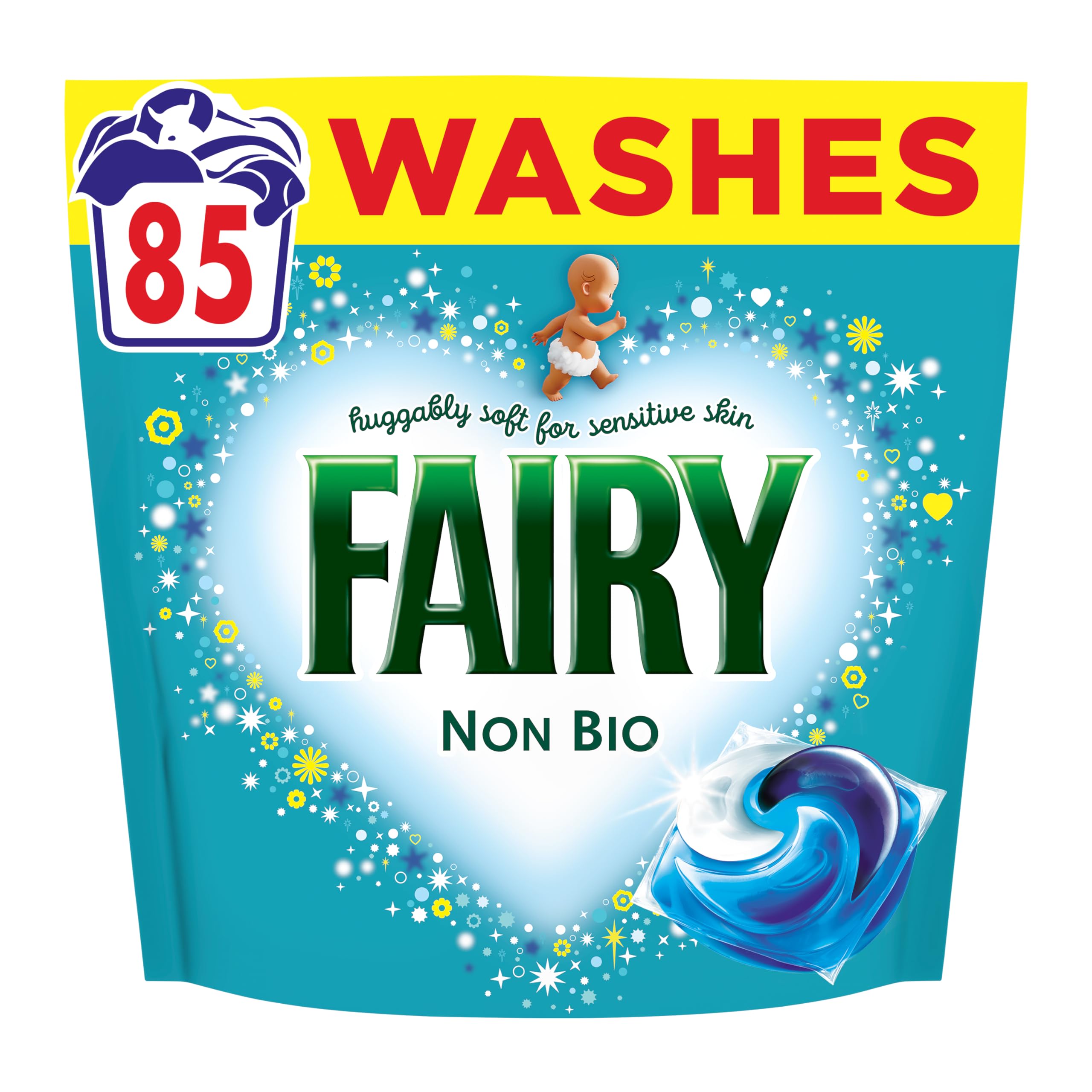 Fairy Non Bio Washing Liquid Pods, Voted No1 for Sensitive Skin, 85 Washes