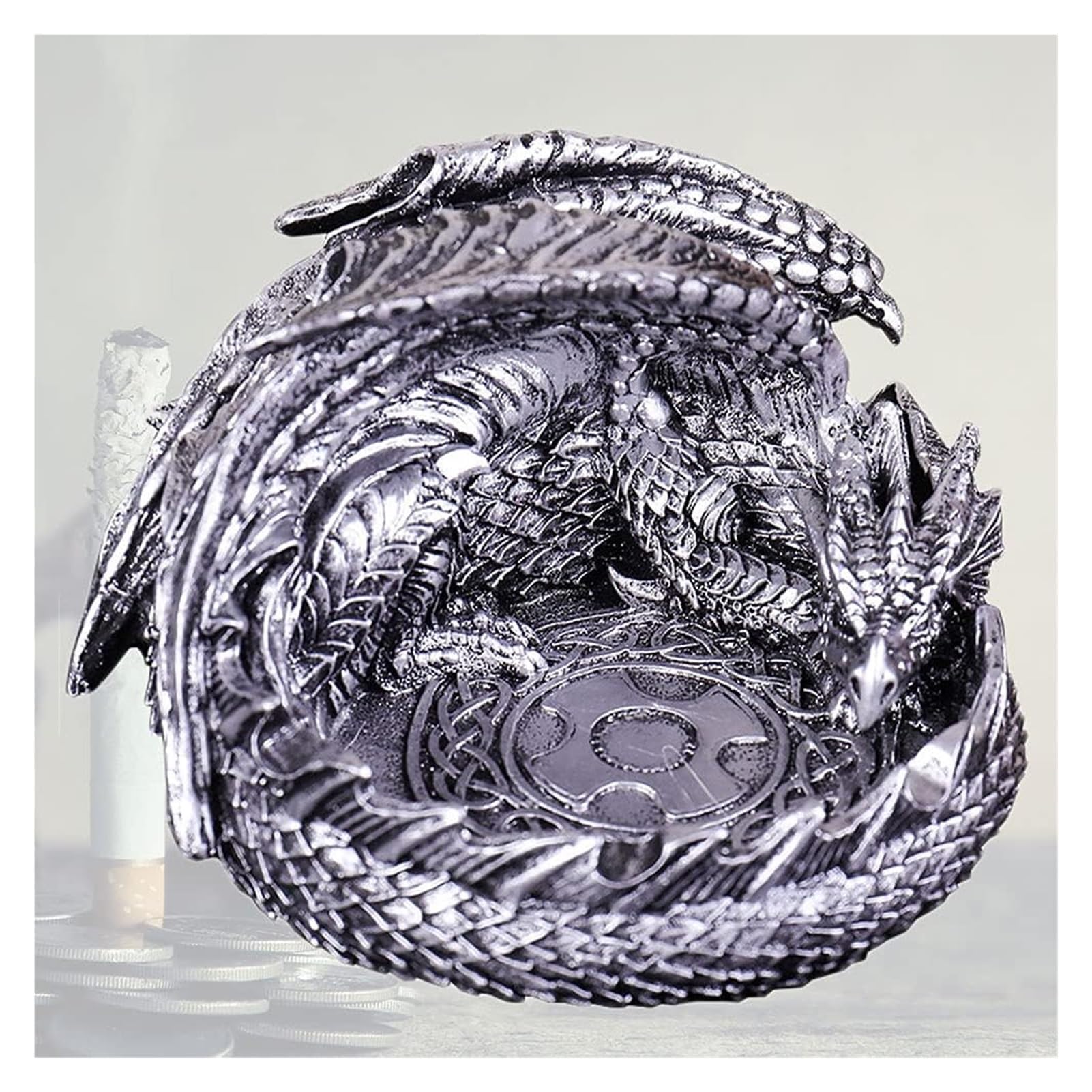 popielniczka pojemnik na popiół Dragon Design popielniczka retro popielniczka do domu biuro domowe dekoracje jesienne artykuły gospodarstwa domowego