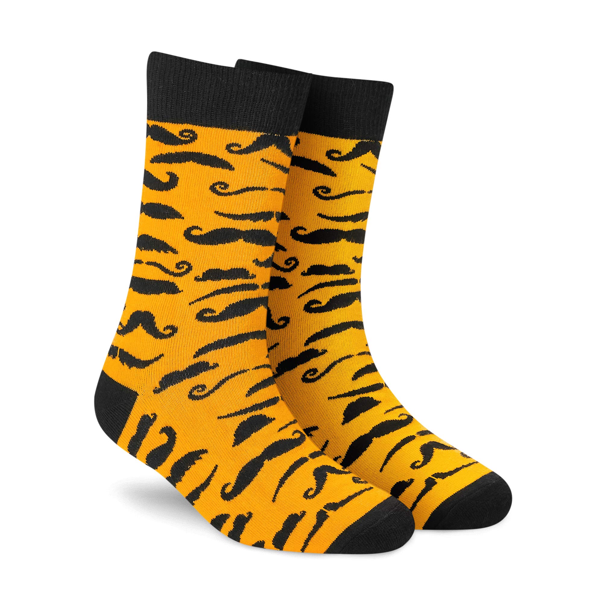 DYNAMOCKS Socks for MEN and WOMEN - (Combo Pack of 4 | Crew Length | Material: Combed Cotton | Multicolour | Size: Free (UK 7-12))