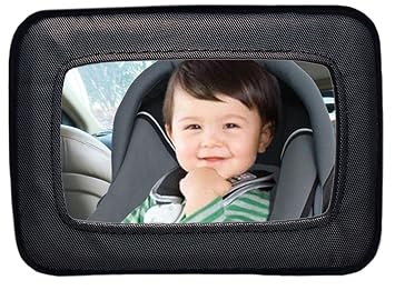 Dreambaby Backseat Rear Facing Baby Car Mirror - Extra Large Wide Angle View Soft Car Seat Mirror Model L291