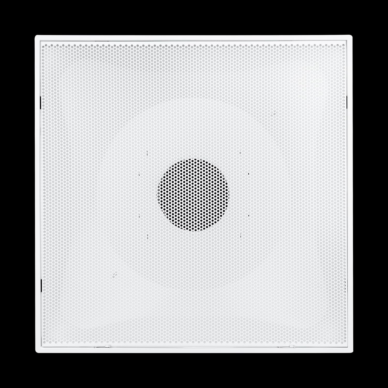 Fits 24x24 Steel T-Bar Drop Ceiling Grid | 2x2 Feet Lay in Steel Perforated Face Return Air Grille with Round 6" [Neck Size] by Handua | Drop Ceiling Vent | White | Outer Dimension: 23-3/4" x 23-3/4"