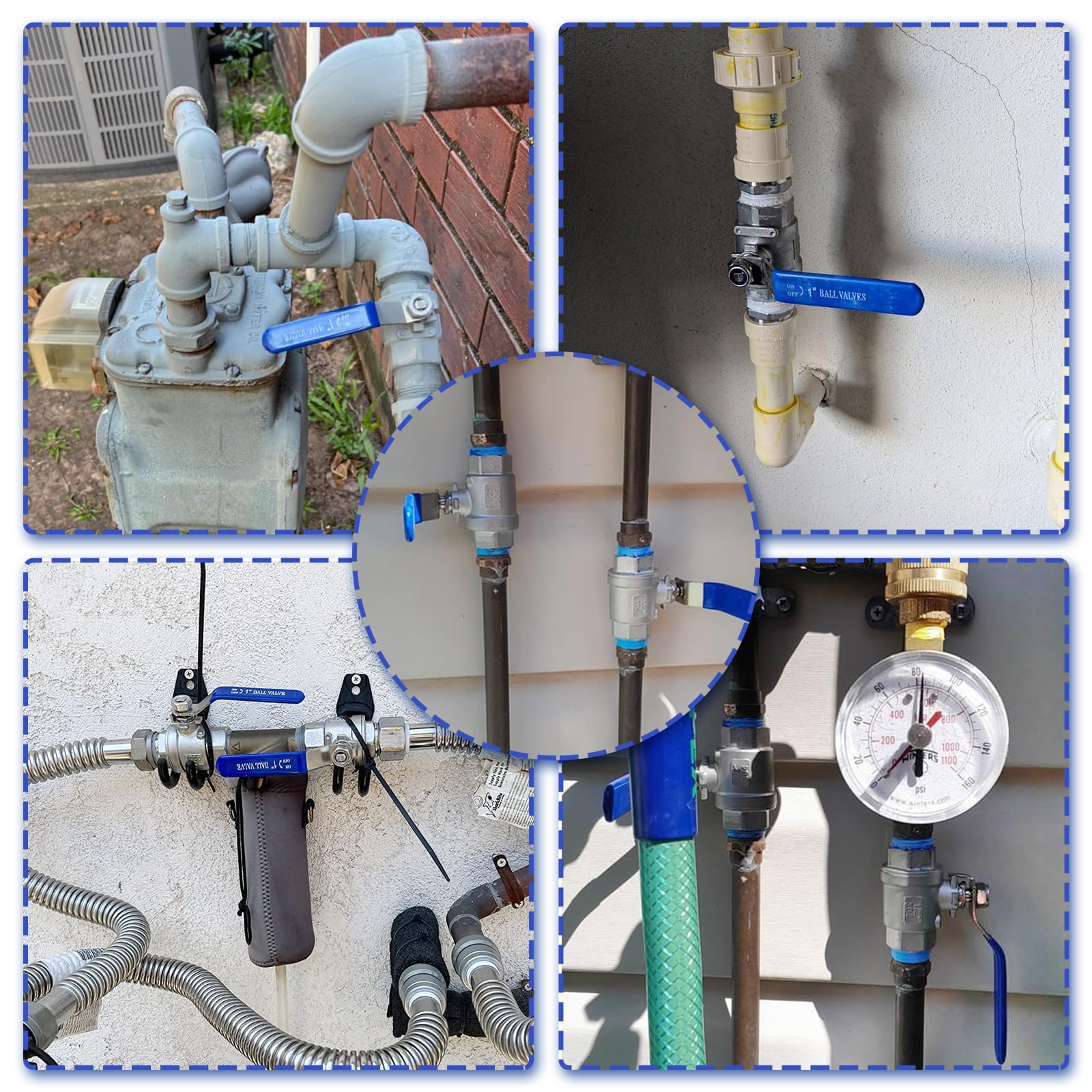 Paquete de 2 válvulas de bola NPT hembra de acero inoxidable 304 de 2 pulgadas, válvula de bola de puerto completo, válvula de cierre de 2 pulgadas para agua, aceite y gas con dispositivo de bloqueo,
