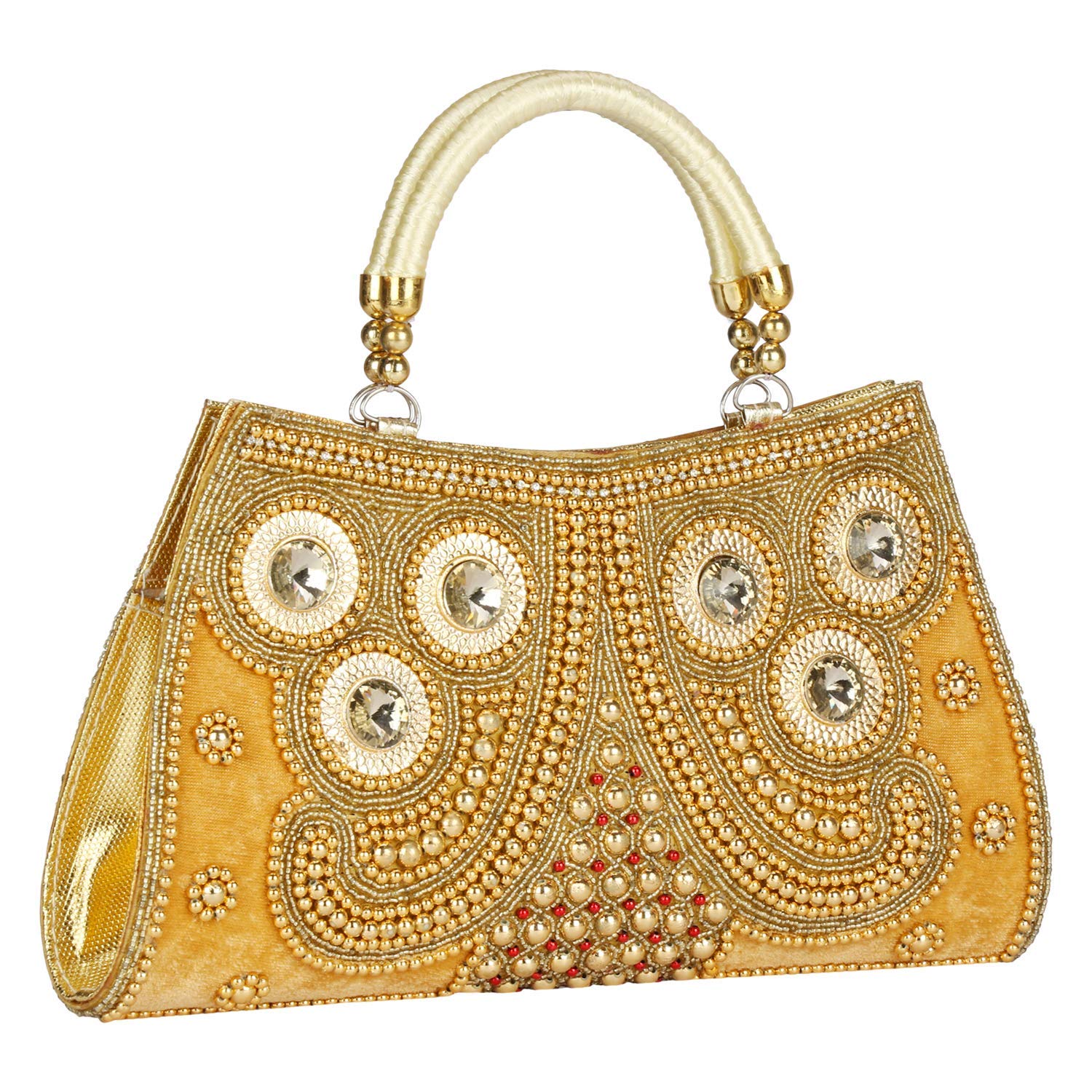 Vanya Handicraft Collection Women's Clutch (Golden)-image-21