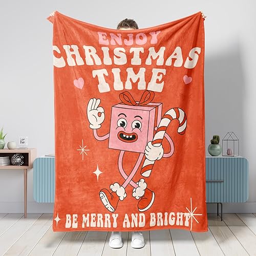 Cartoon Throw Blanket Happy Holiday Merry Christmas Funny Snowman Couch Sofa Living Room Bedroom Washable Cozy Flannel Christmas Home disponible en Yaxa Colombia