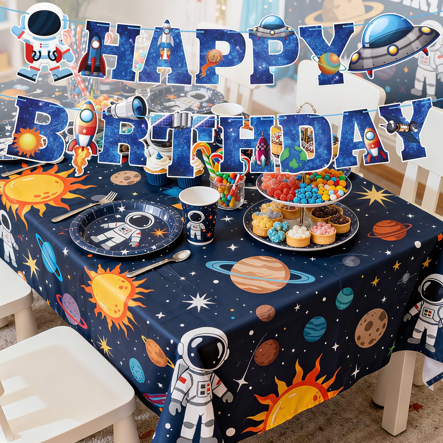 Striscione personalizzato - Astronauta per il compleanno del tuo