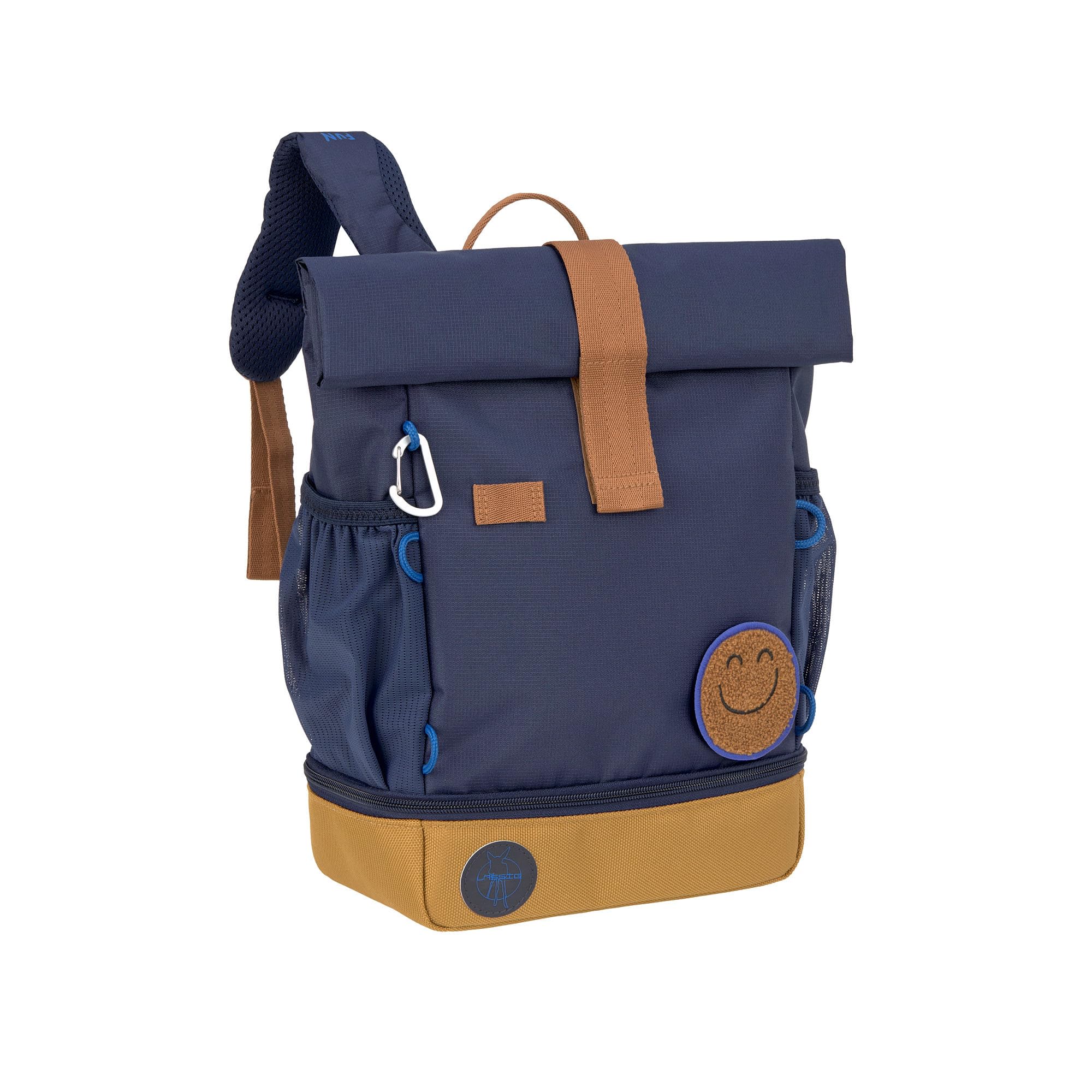 LÄSSIG Nursery Backpack Children's Backpack Rolltop with Chest Strap Water-Repellent 11 Litres/Mini Rolltop Backpack, navy, standard size, Modern