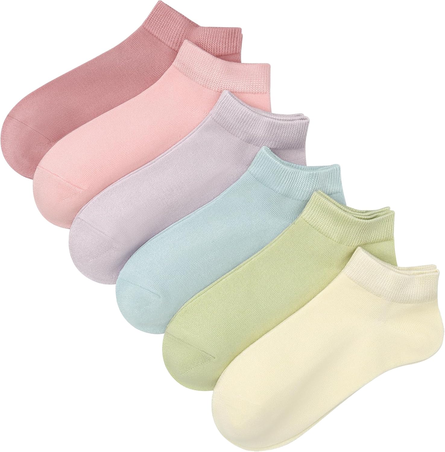 Women's Thin Low Cut Ankle Cotton Socks - 6 Pairs Lightweight Non-Slip No Show Socks, Classic Casual Running Socks
