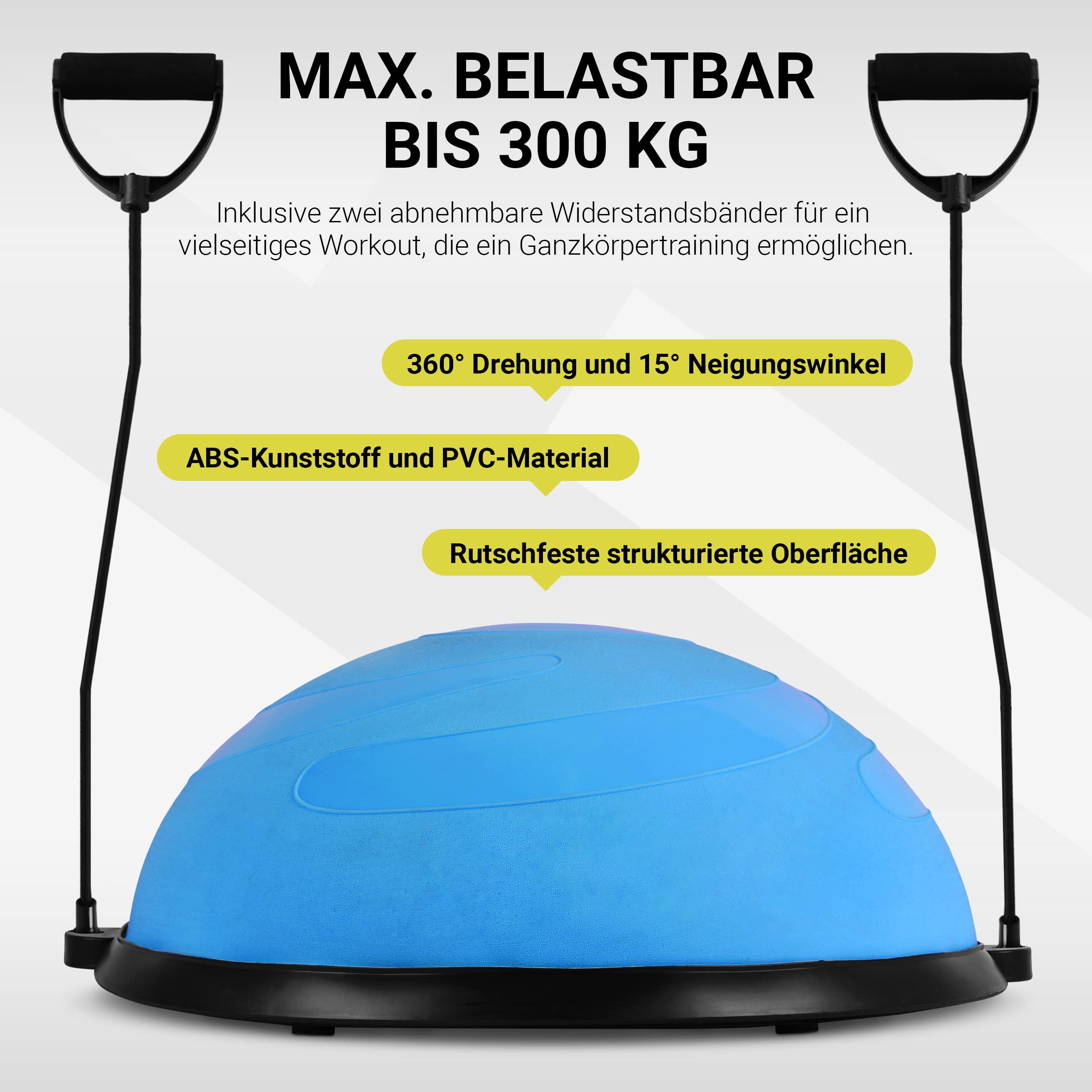 Balance Ball Trainer Premium piłka gimnastyczna + ekspander i pompka – możliwość obustronnego użytkowania, trenażer równowagi (granatowy)