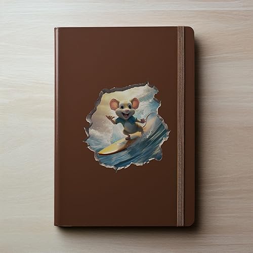 Miniatura 3 de Pegatina de pared 3D con agujero de ratón Surfer Mouse Hole