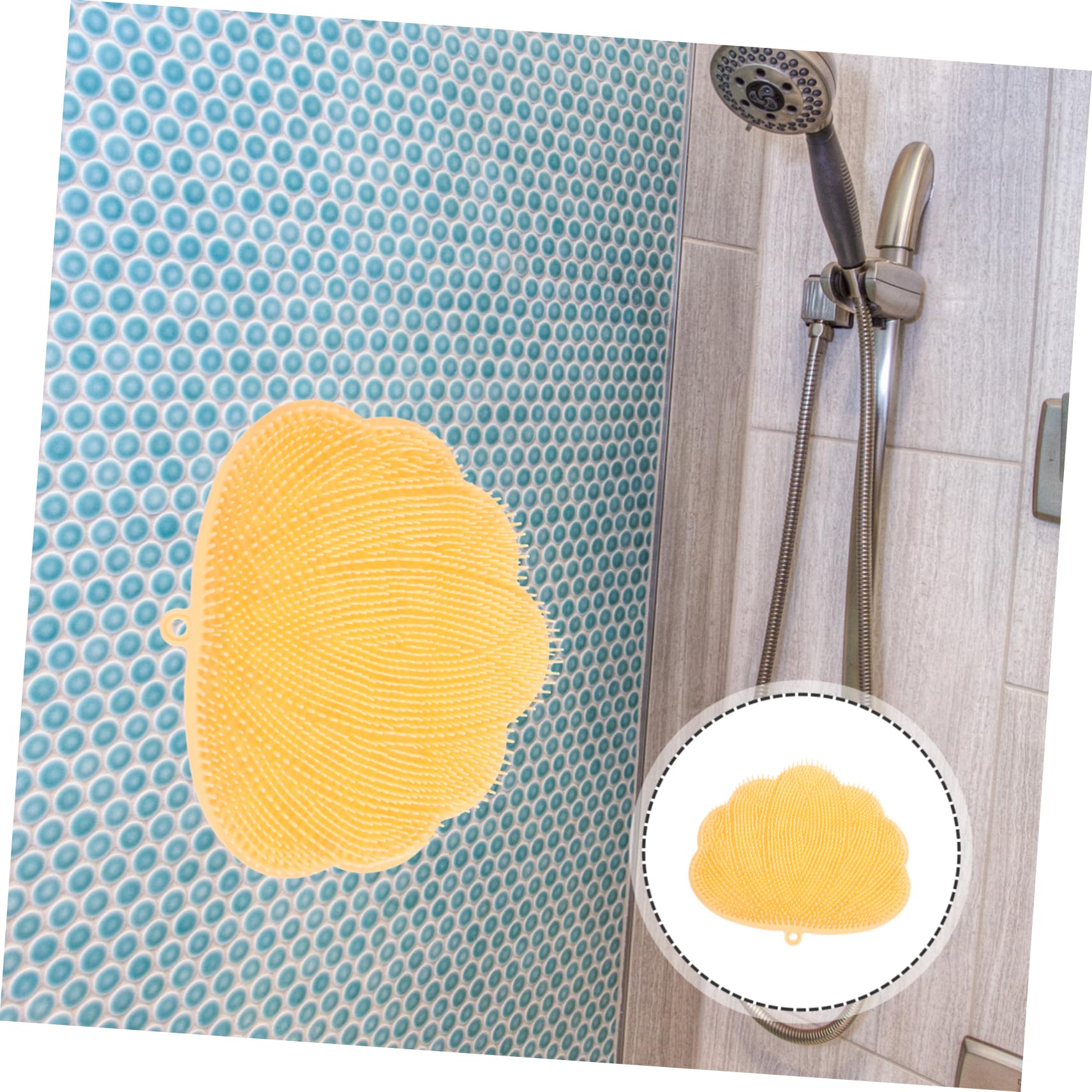 Silikon Fußschrubber für Dusche mit Griff und Rückenreinigung